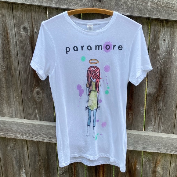 Very Rare- Paramore- Angel Girl Watercolor Graphic Tee- Size XL - Picture 1 of 6